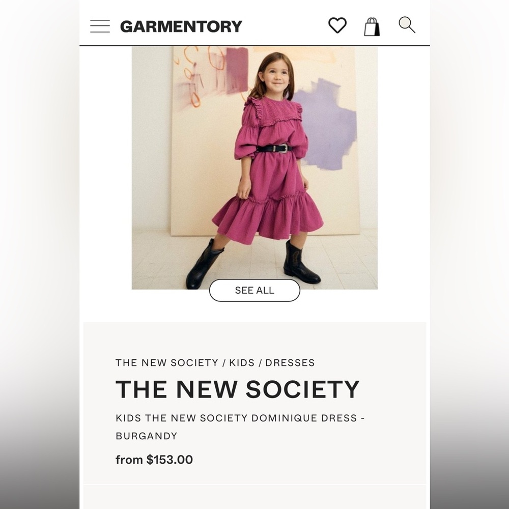 Kids Burgundy Dress